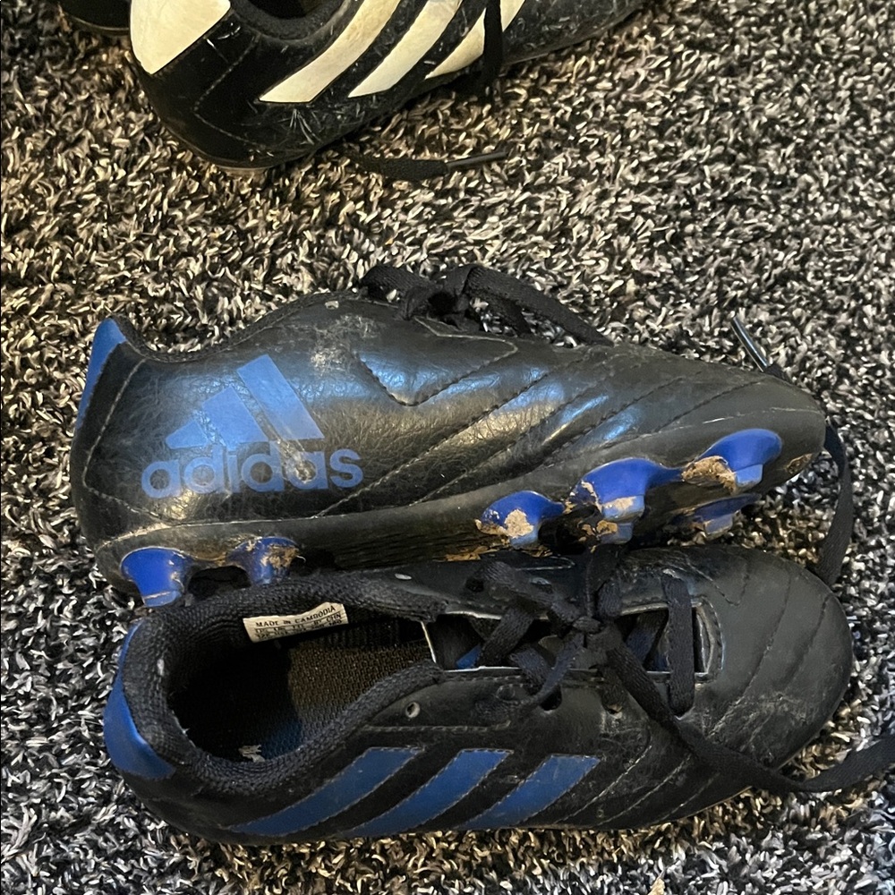 Adidas Kids Black and Blue soccer cleats